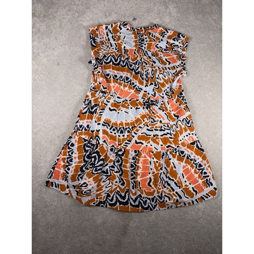 marie oliver Dress tiered mini‎ dress tie dye geo print navy orange medium - Picture 8 of 9